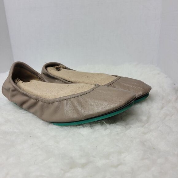 Tieks By Gavrieli Women's Shoes Size Us 8 Taupe Leather Slip On Ballet Flats - Picture 1 of 12